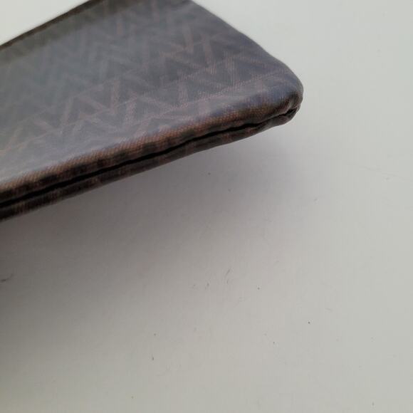 Valentino Vintage Pouch Wallet Zip Clutch Designer 7x4 Designer Brown Logo - Picture 8 of 10